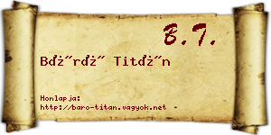 Báró Titán névjegykártya